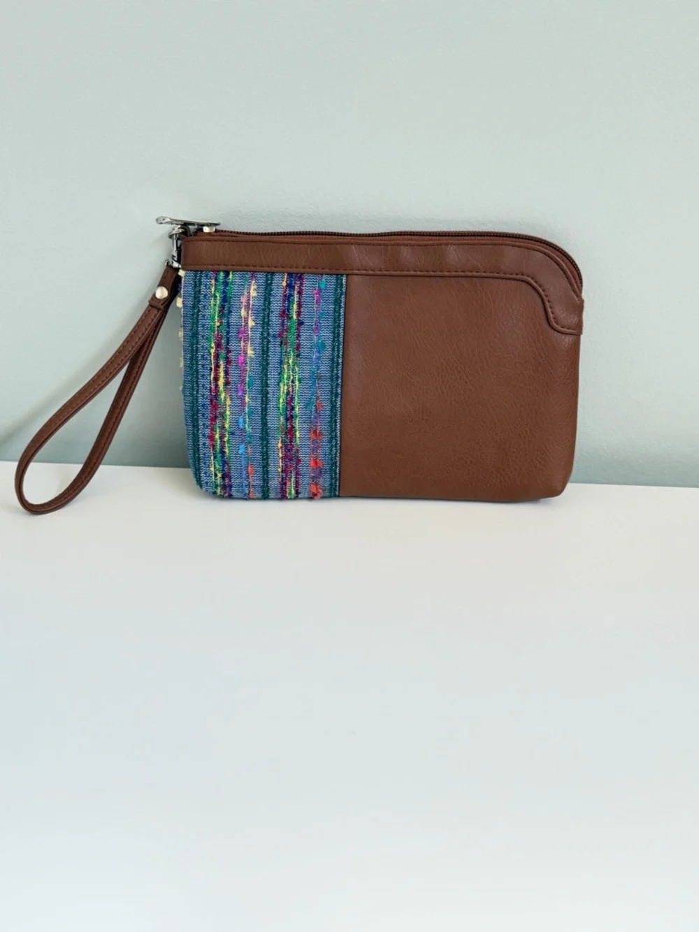 CATO Wristlet Clutch Woven Striped Boho Chic Pouch‎ Festival Bag Cottagecore